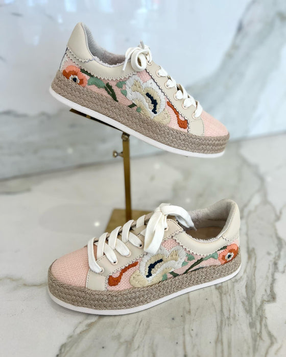 Azalia Raffia Floral Sneaker