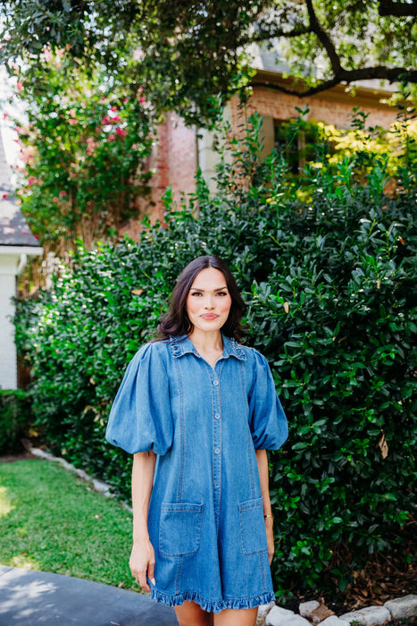 Denim Ruffle Dress