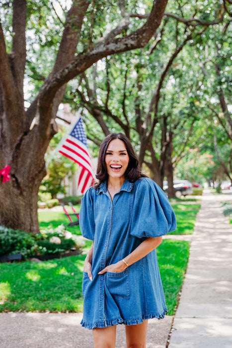 Denim Ruffle Dress