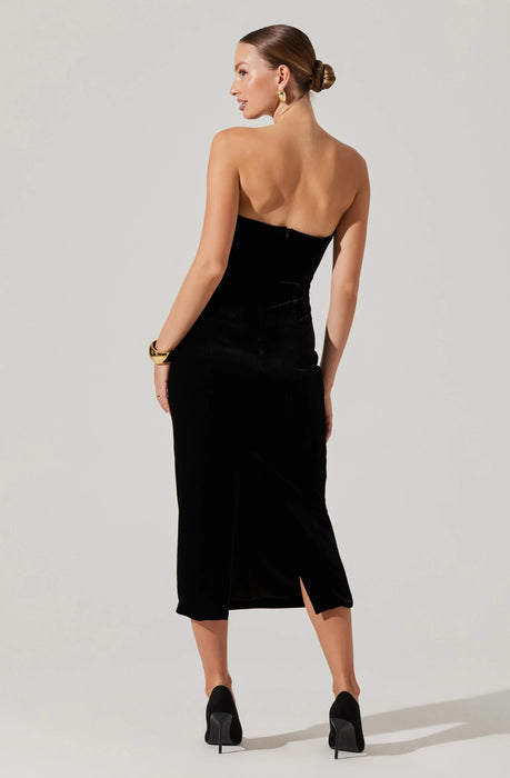 Velvet Strapless Midi