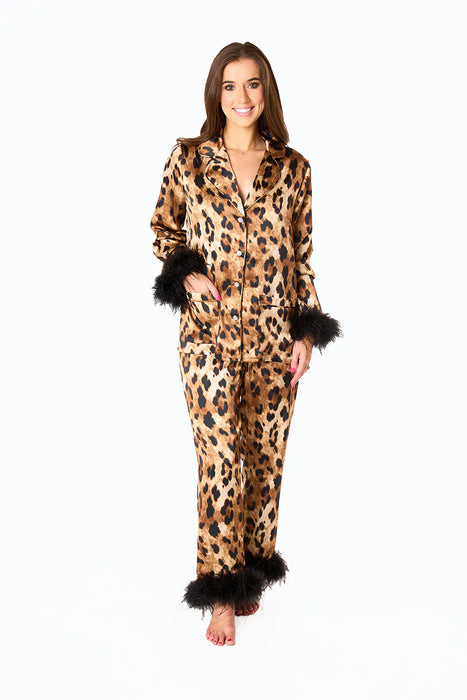 Mckenna Feather Trim PJ Set