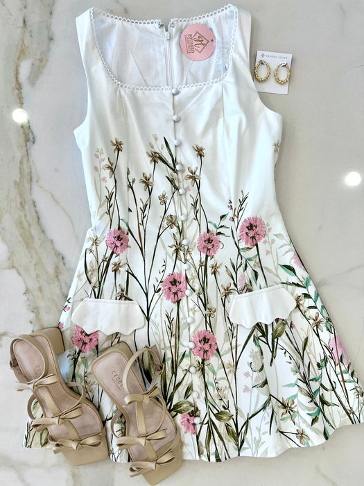 Floral Button Sheath Dress