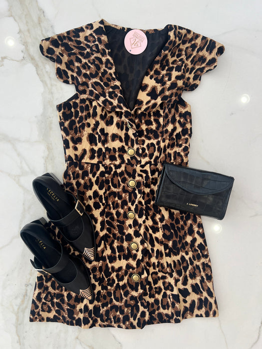 Scallop Leopard Dress